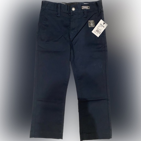 Boys Volcom Navy Modern Straight "FRICKIN" Pants - Picture 1 of 5